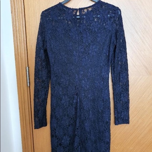 EUC! - Zara | Basic Navy Blue Shift Lace Dress - Picture 4 of 9